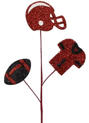 24"L Glitter Helmet/Jersey/Football Pick: Red, Black - MZ186147