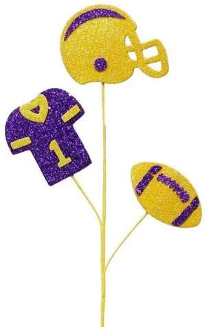 24"L Glitter Helmet/Jersey/Football Pick: Yellow, Purple- MZ186150