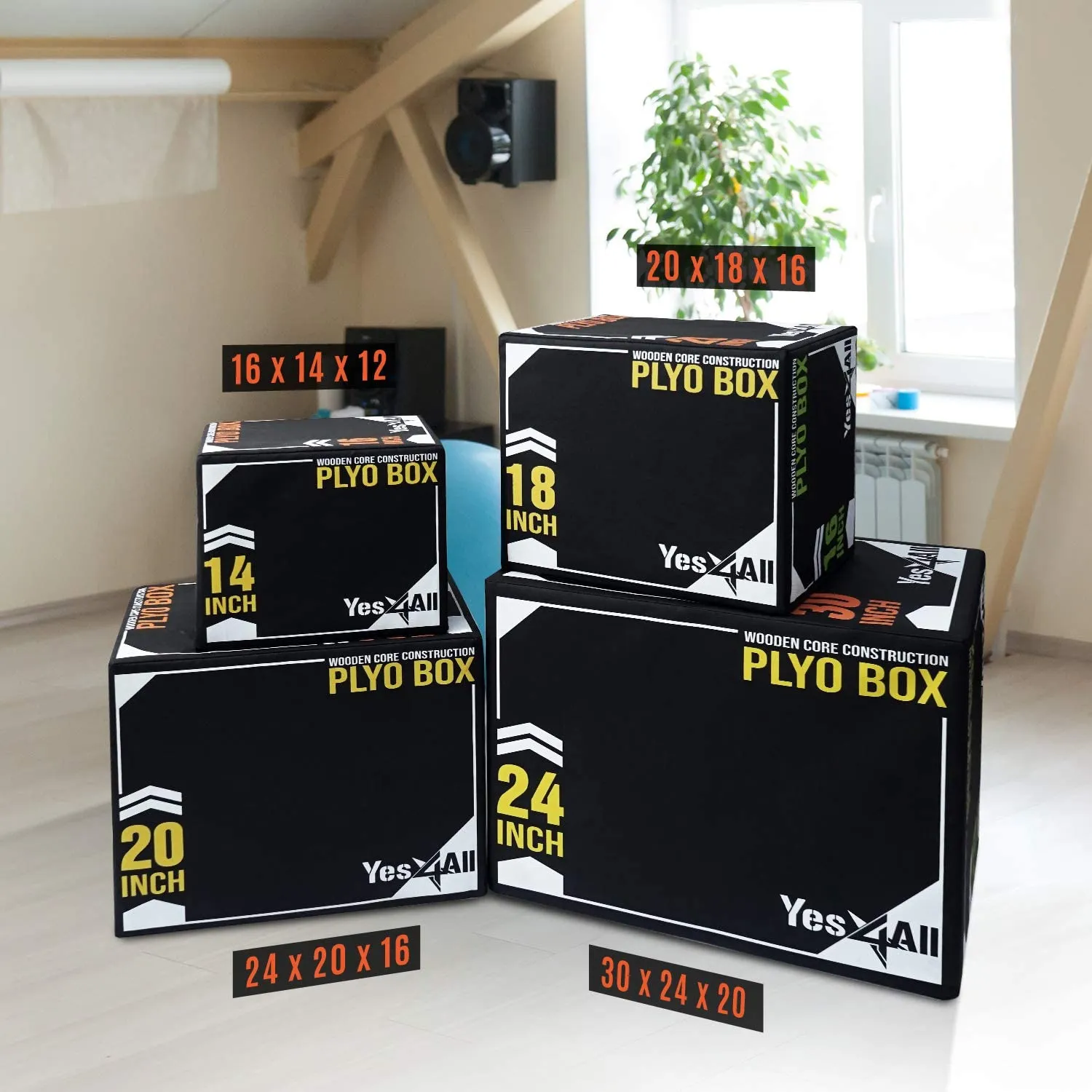 3-in-1 Soft Plyo Box Wooden Core Foam for Exercise