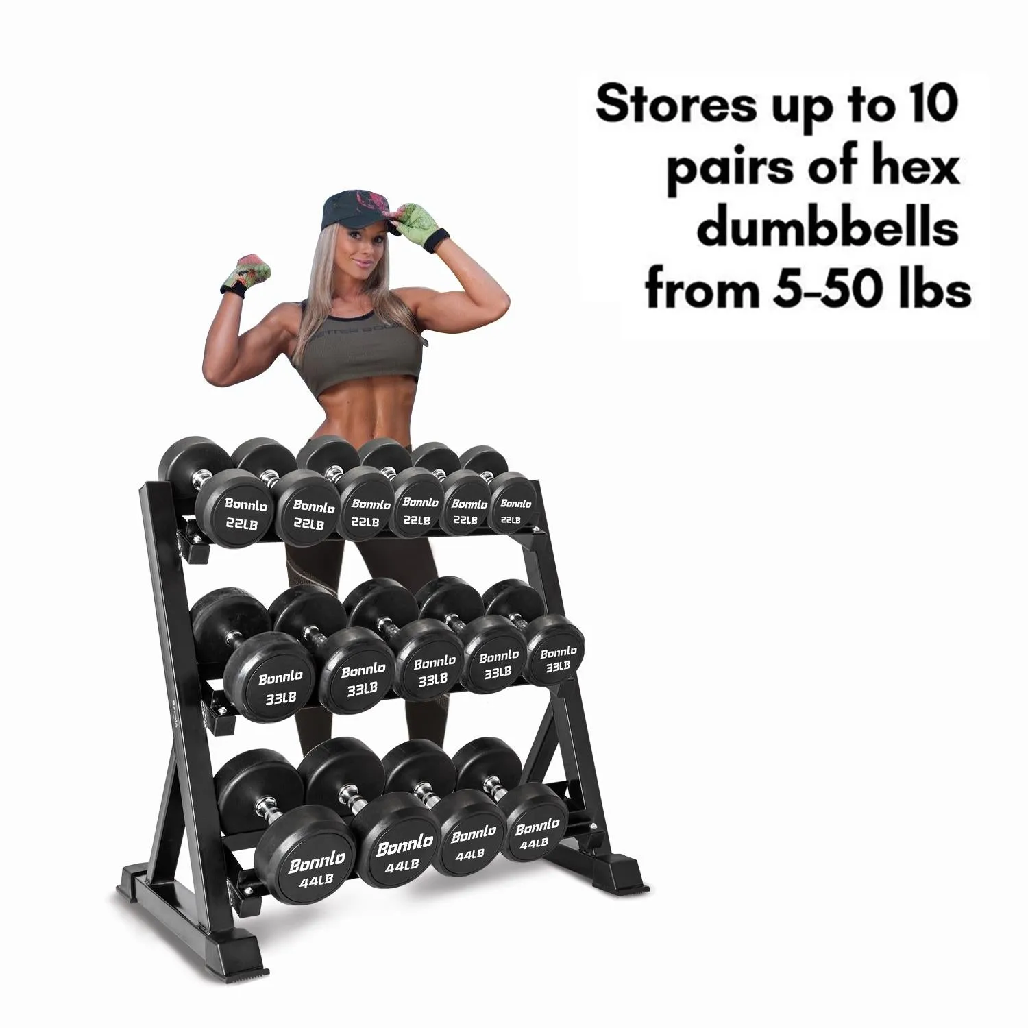 3-Tier Dumbbell Rack Stand, Weight Storage Organizer Fitness Equipment