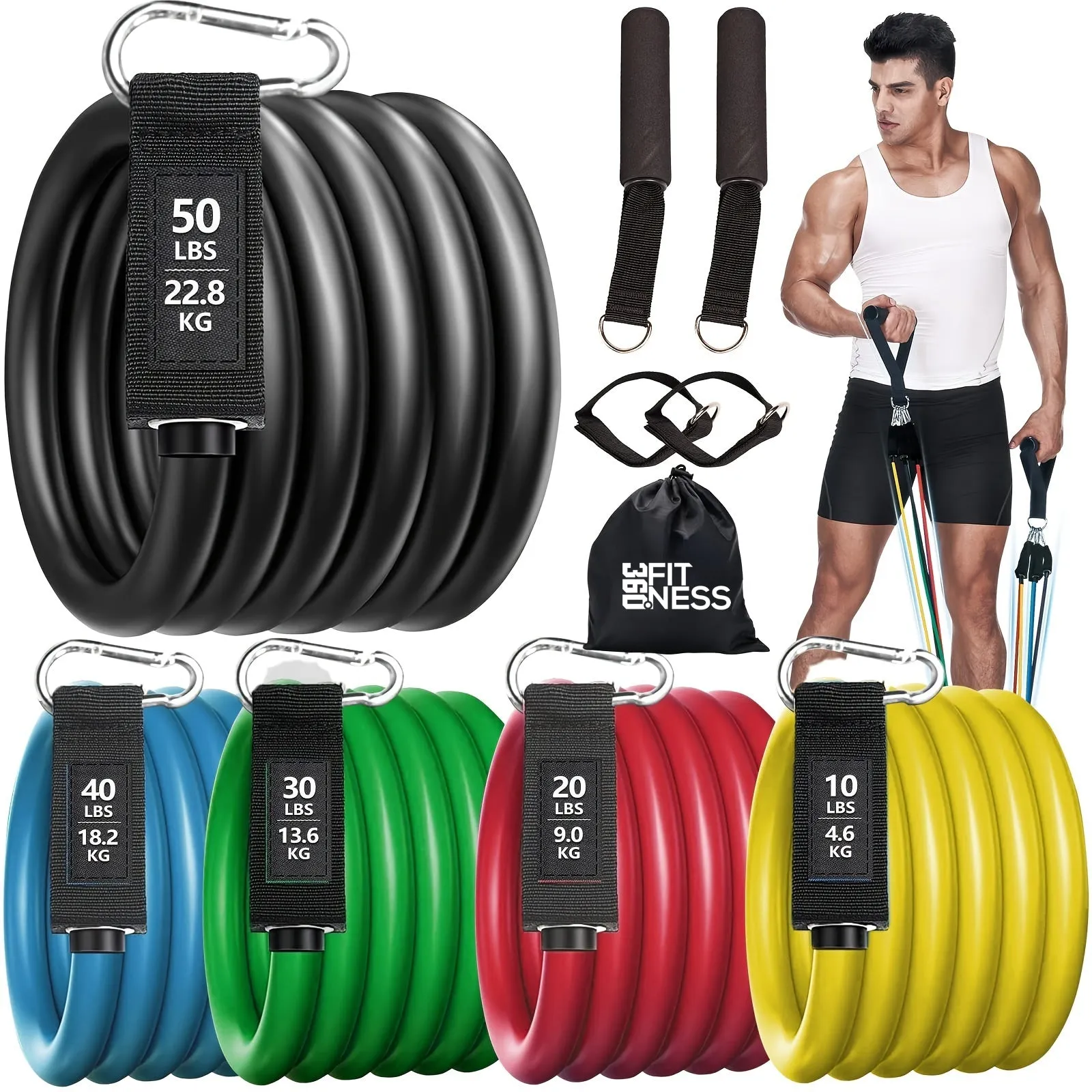 360° Fitness-Bänder (5 Kg - 23 Kg)