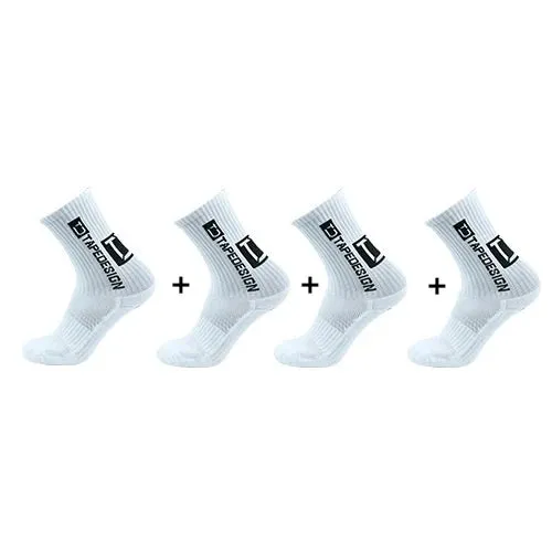 4Pairs ANTI SLIP Football Socks Mid Calf Cycling Sports Mens Sock