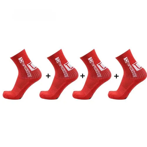 4Pairs ANTI SLIP Football Socks Mid Calf Cycling Sports Mens Sock
