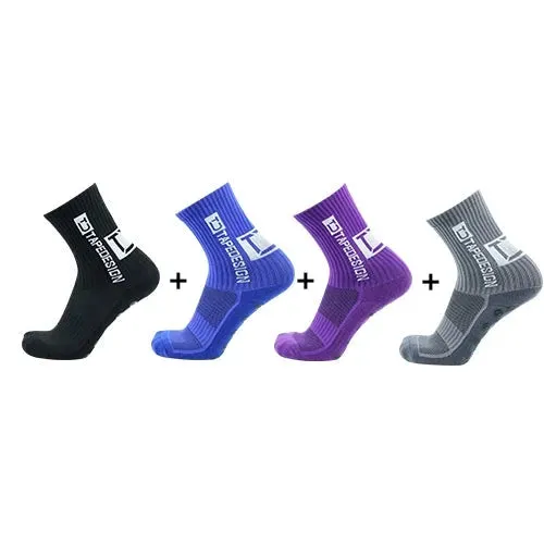 4Pairs ANTI SLIP Football Socks Mid Calf Cycling Sports Mens Sock
