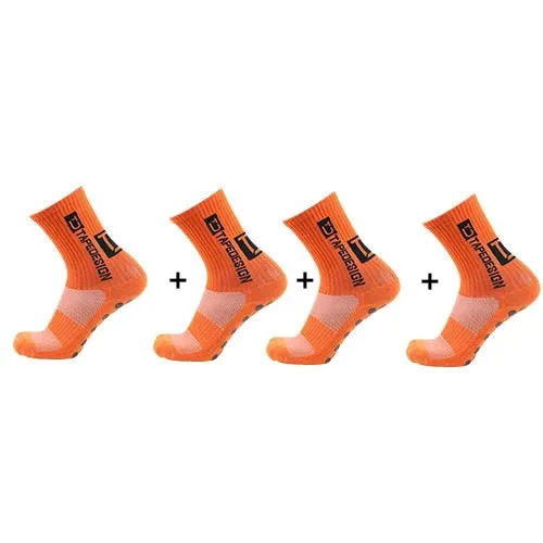4Pairs ANTI SLIP Football Socks Mid Calf Cycling Sports Mens Sock