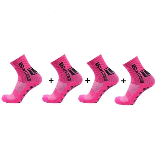 4Pairs ANTI SLIP Football Socks Mid Calf Cycling Sports Mens Sock