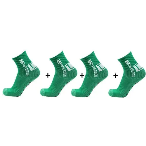 4Pairs ANTI SLIP Football Socks Mid Calf Cycling Sports Mens Sock