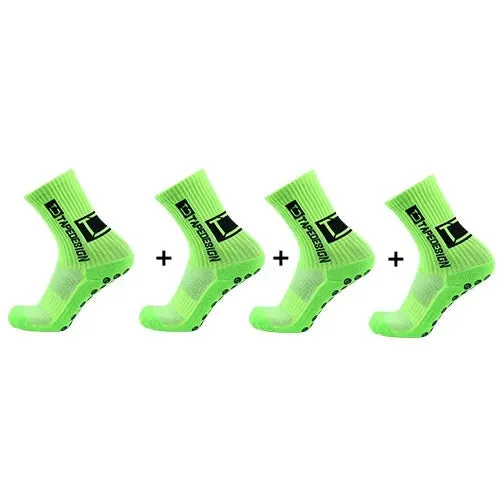 4Pairs ANTI SLIP Football Socks Mid Calf Cycling Sports Mens Sock