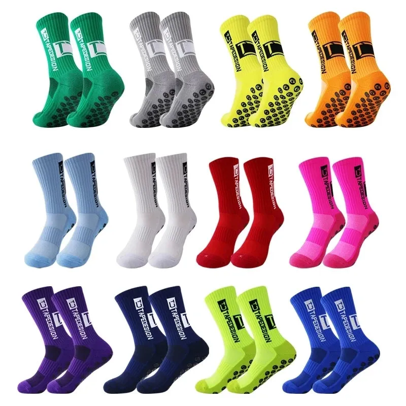 4Pairs ANTI SLIP Football Socks Mid Calf Cycling Sports Mens Sock