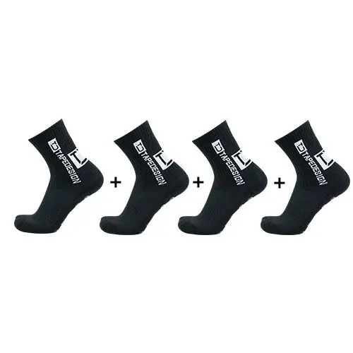 4Pairs ANTI SLIP Football Socks Mid Calf Cycling Sports Mens Sock