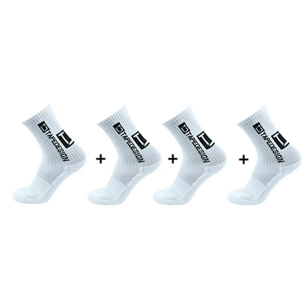4Pairs ANTI SLIP Football Socks Mid Calf Cycling Sports Mens Sock