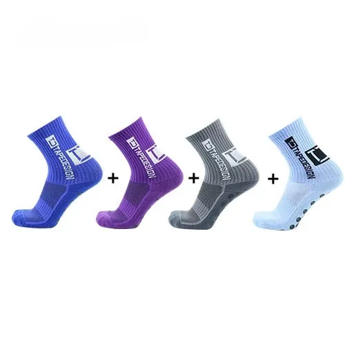 4Pairs ANTI SLIP Football Socks Mid Calf Cycling Sports Mens Sock