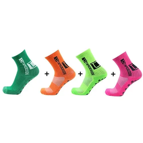 4Pairs ANTI SLIP Football Socks Mid Calf Cycling Sports Mens Sock
