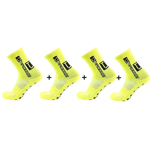 4Pairs ANTI SLIP Football Socks Mid Calf Cycling Sports Mens Sock
