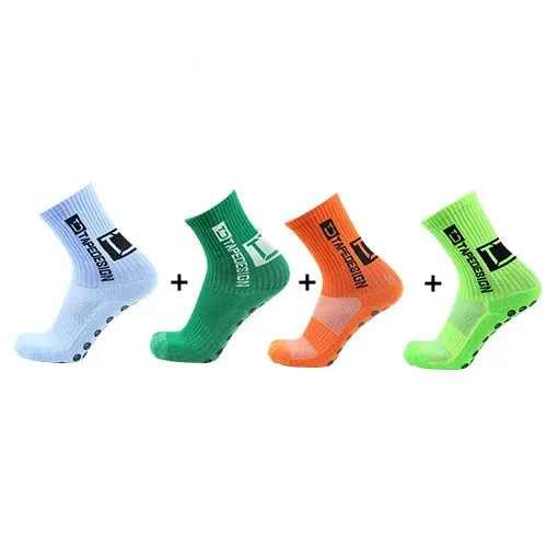 4Pairs ANTI SLIP Football Socks Mid Calf Cycling Sports Mens Sock