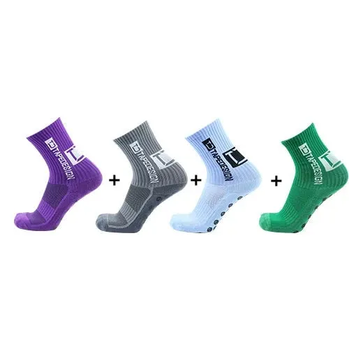 4Pairs ANTI SLIP Football Socks Mid Calf Cycling Sports Mens Sock