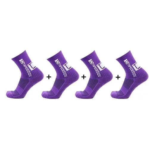 4Pairs ANTI SLIP Football Socks Mid Calf Cycling Sports Mens Sock