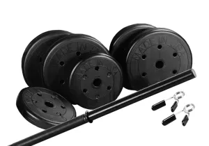 55 lb. Weight Set with 54-inch Bar, Clips, and Weight Plates