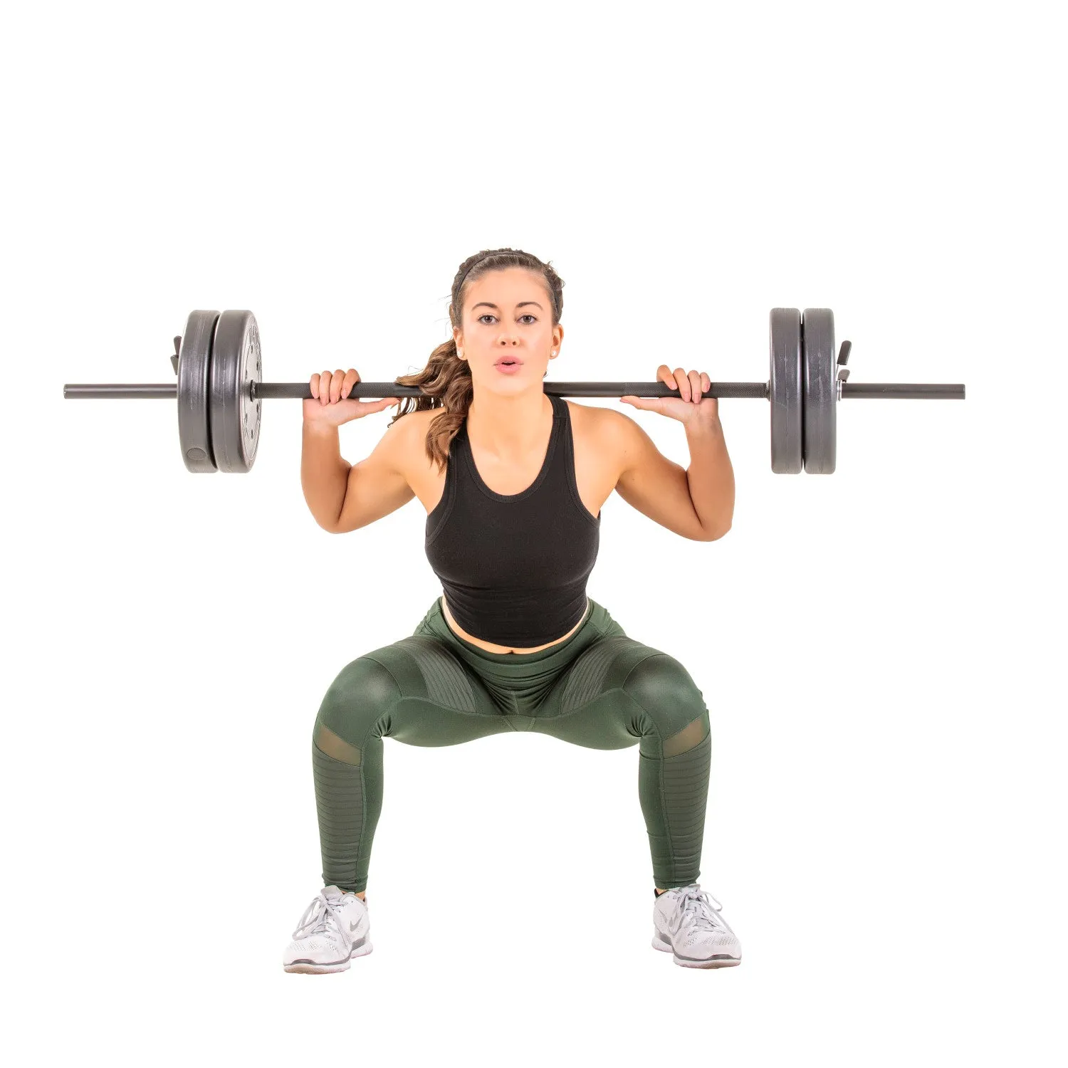 55 lb. Weight Set with 54-inch Bar, Clips, and Weight Plates