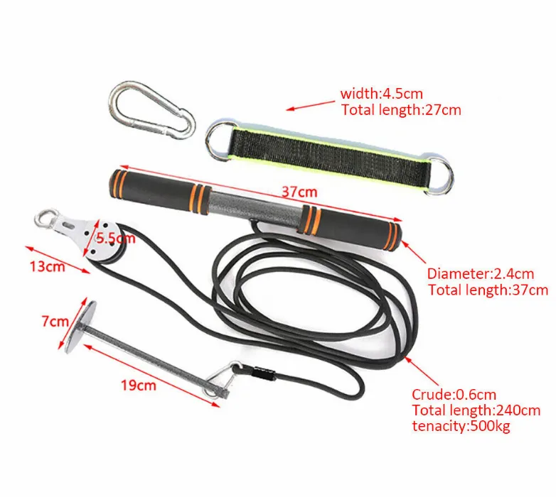 6PCS/Set Of Pull Down Fitness Pulley System