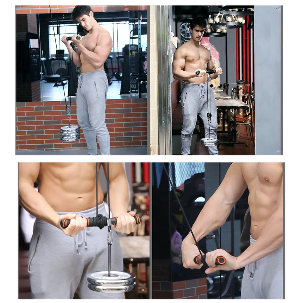 6PCS/Set Of Pull Down Fitness Pulley System