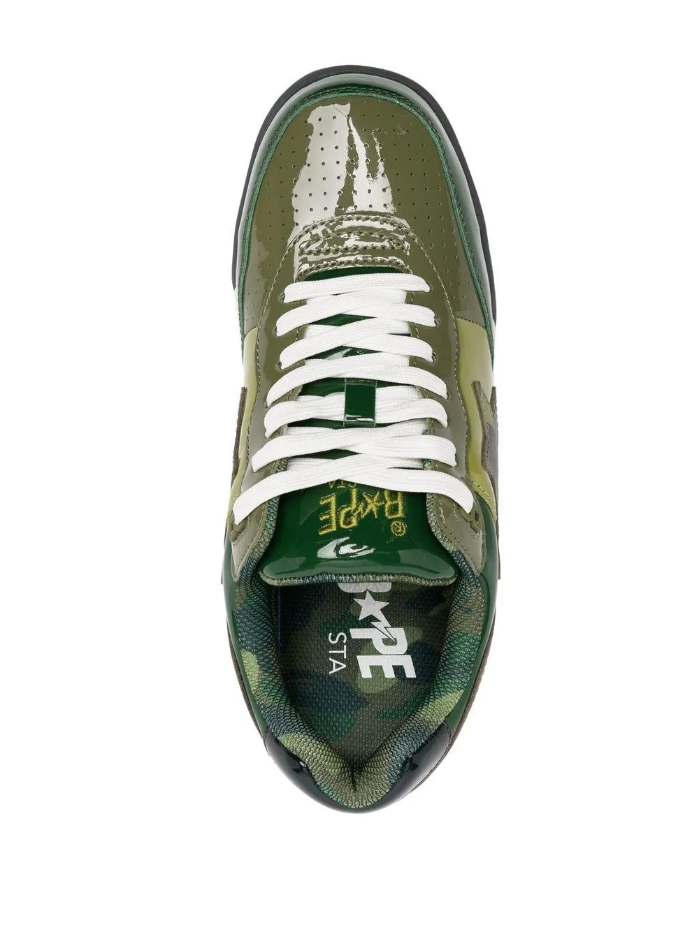 A BATHING APE® patent-leather low-top sneakers