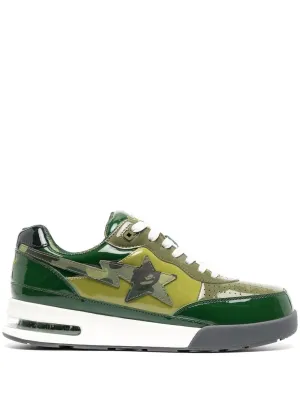 A BATHING APE® patent-leather low-top sneakers