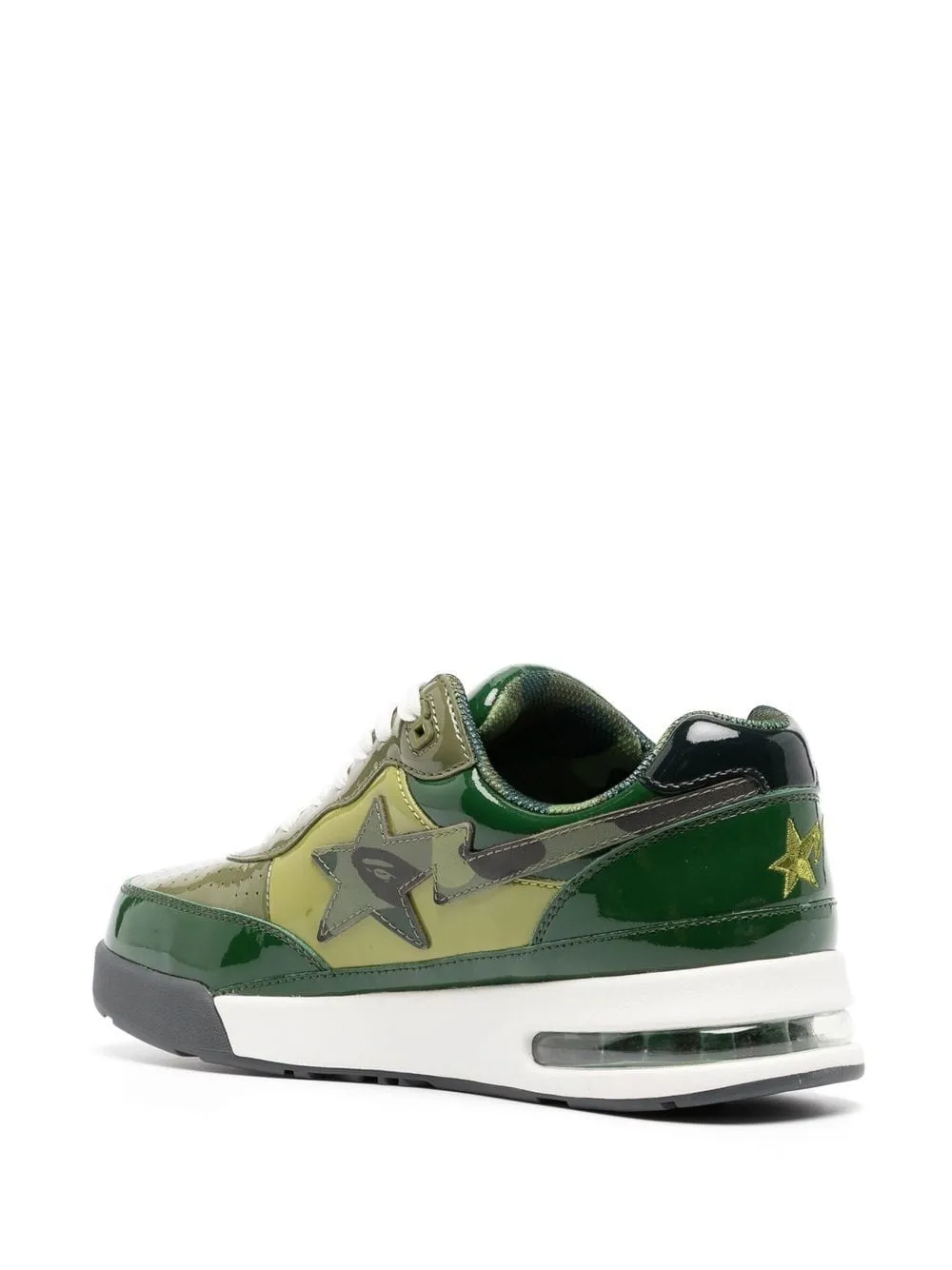 A BATHING APE® patent-leather low-top sneakers