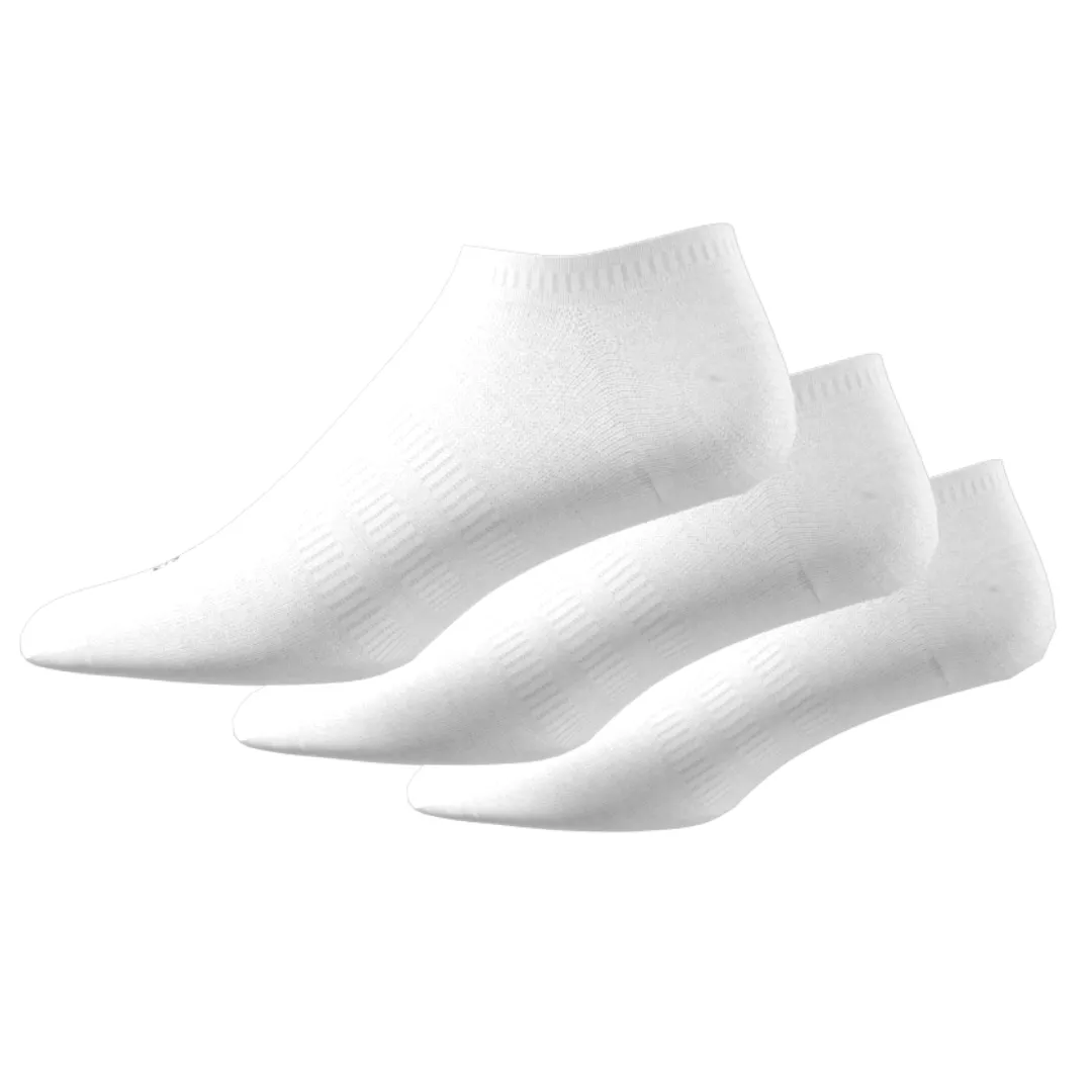 Adidas Thin and Light No-Show Socks White/Black - 3 Pairs