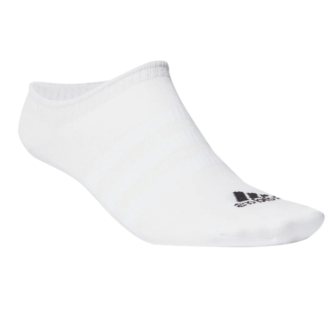 Adidas Thin and Light No-Show Socks White/Black - 3 Pairs