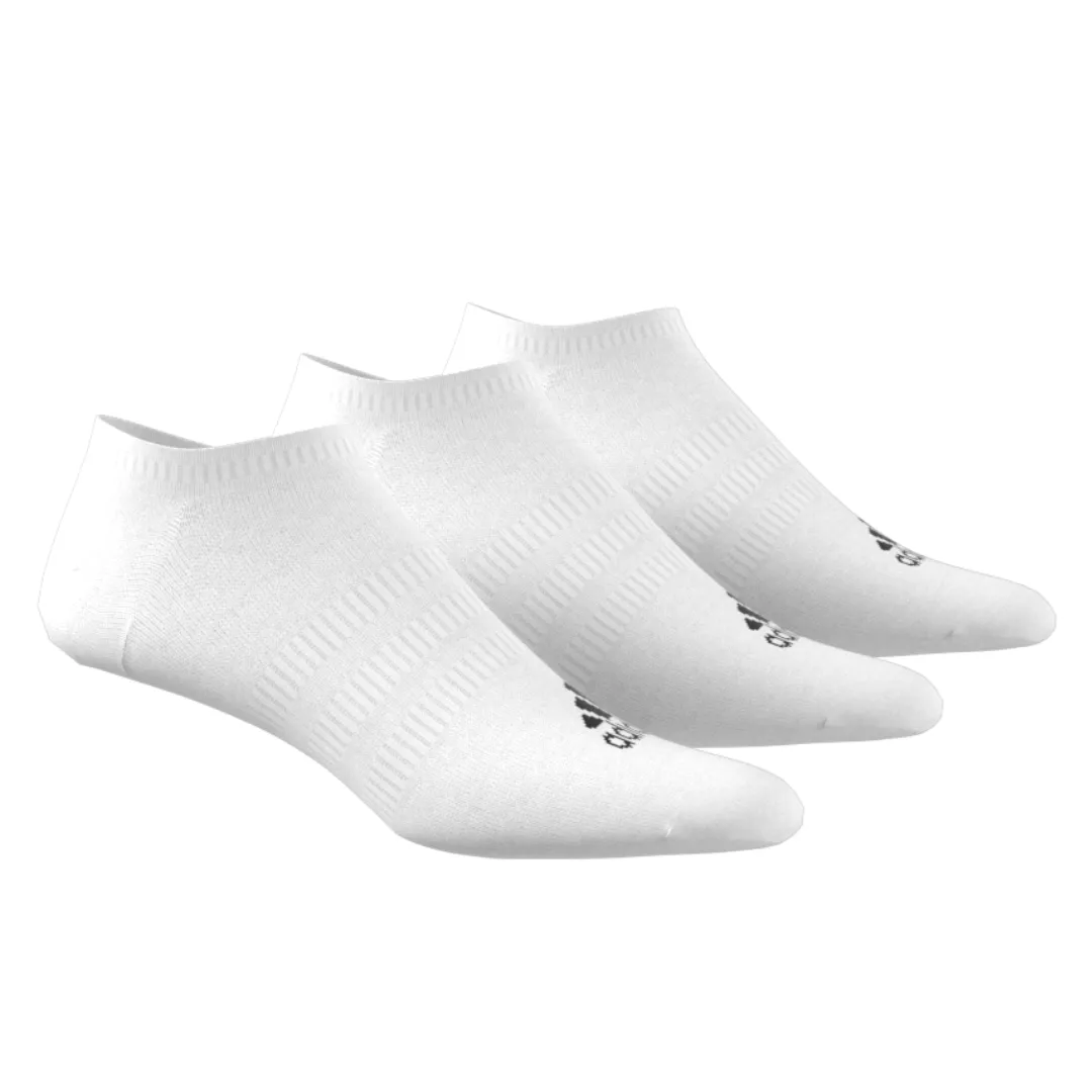 Adidas Thin and Light No-Show Socks White/Black - 3 Pairs