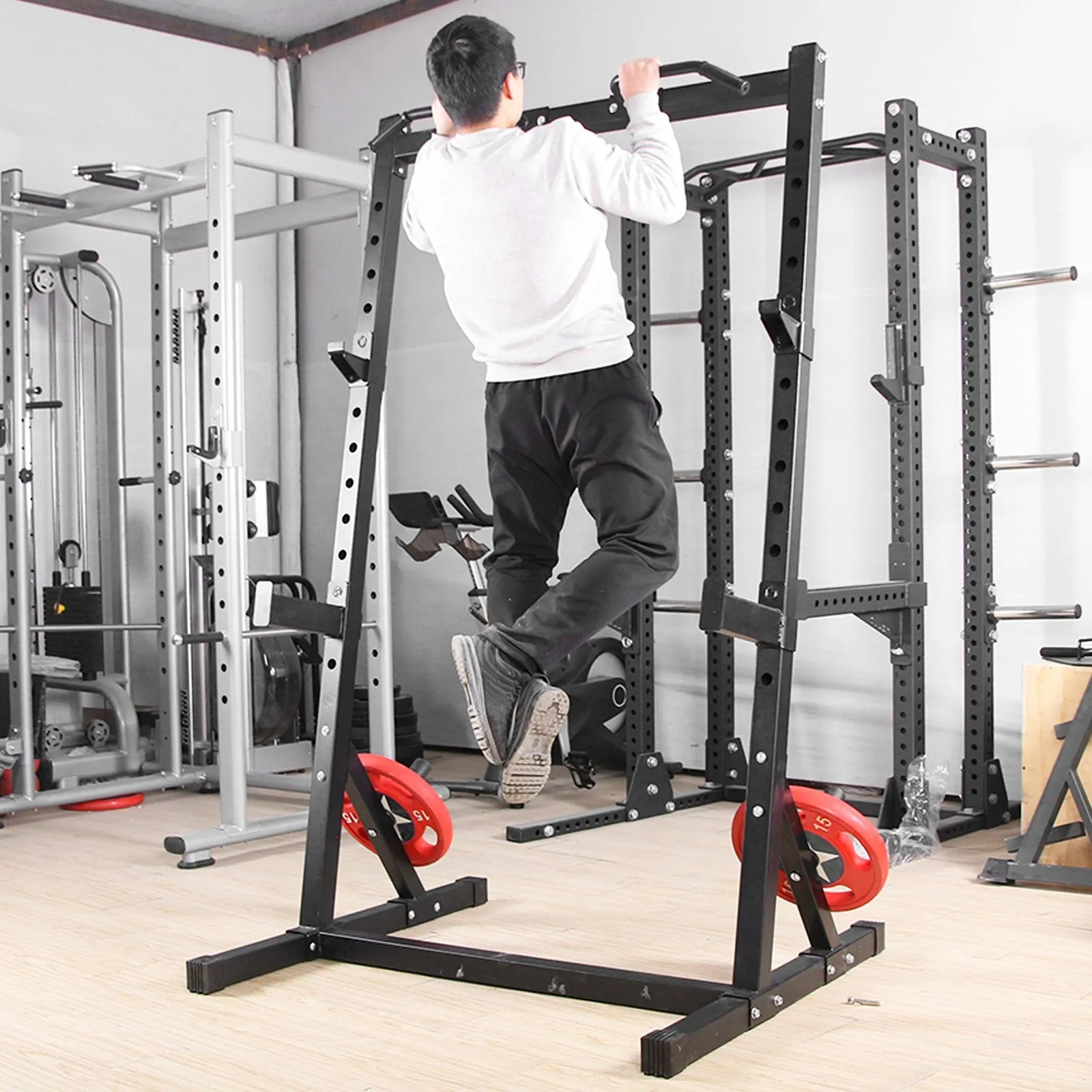 Adjustable Half-Frame Power Cage Multifunctional Squat Rack