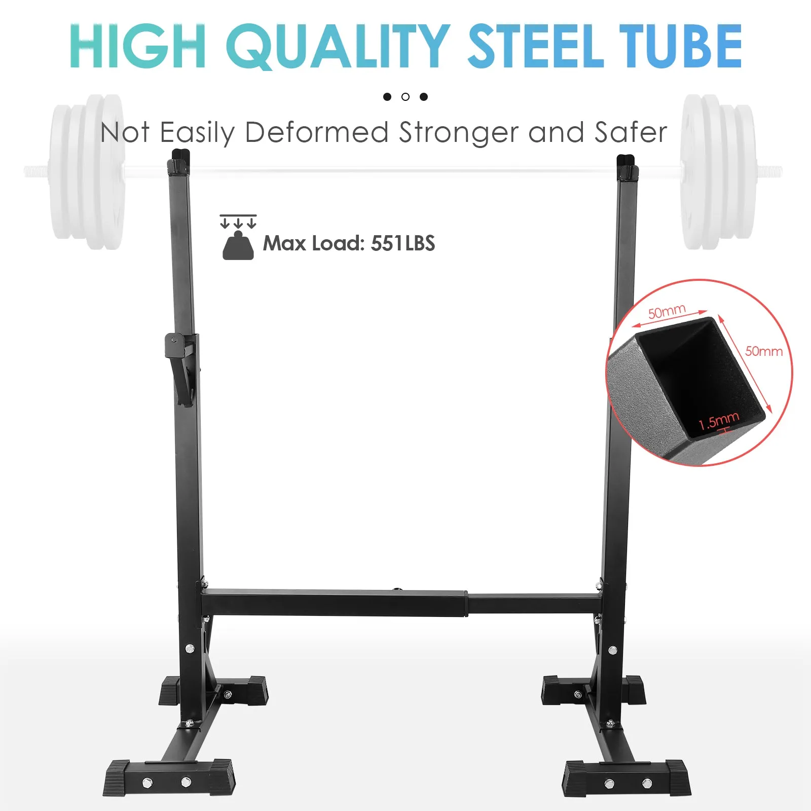 Adjustable Squat RacK Barbell Stand Fitness Equipment Max Load 550lbs