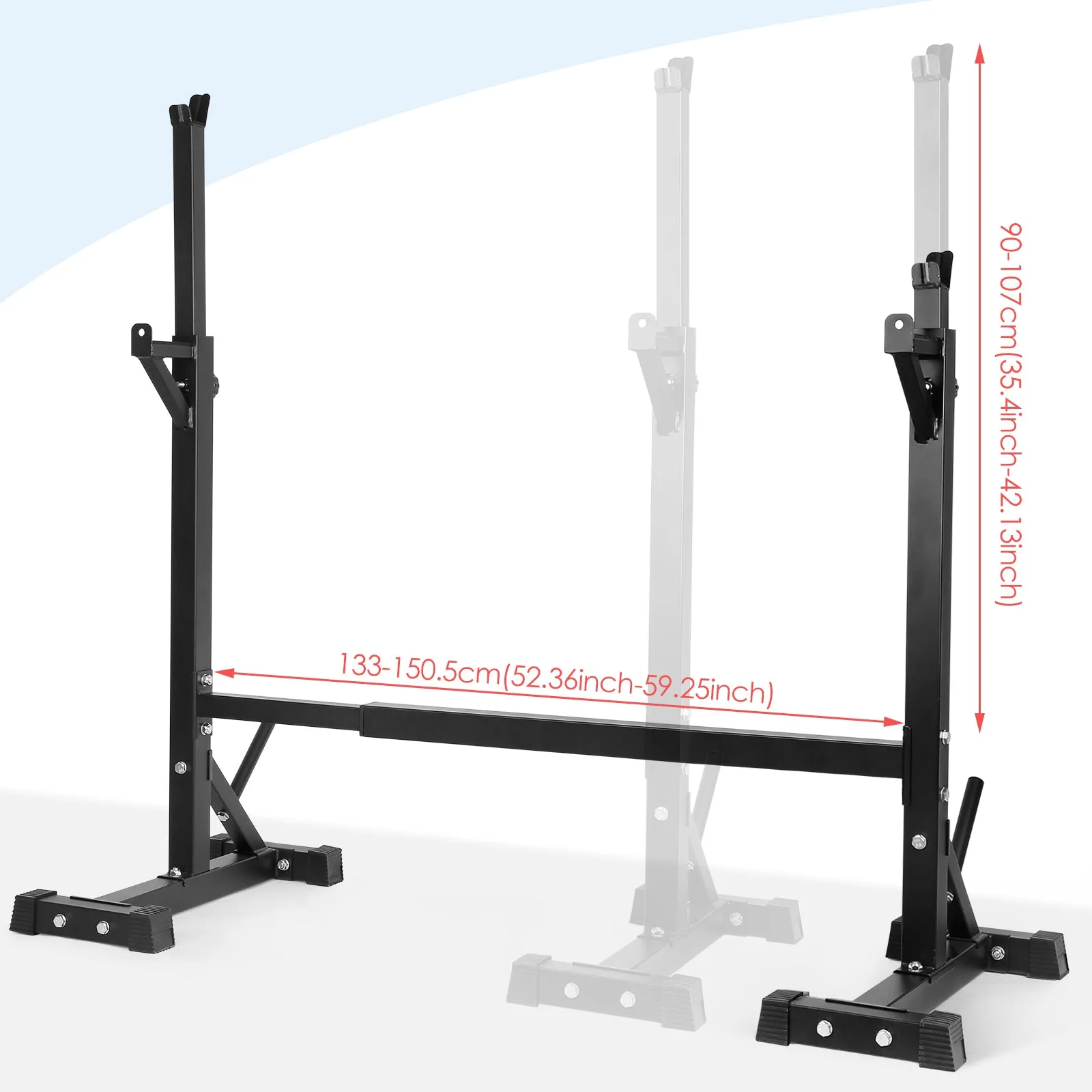 Adjustable Squat RacK Barbell Stand Fitness Equipment Max Load 550lbs