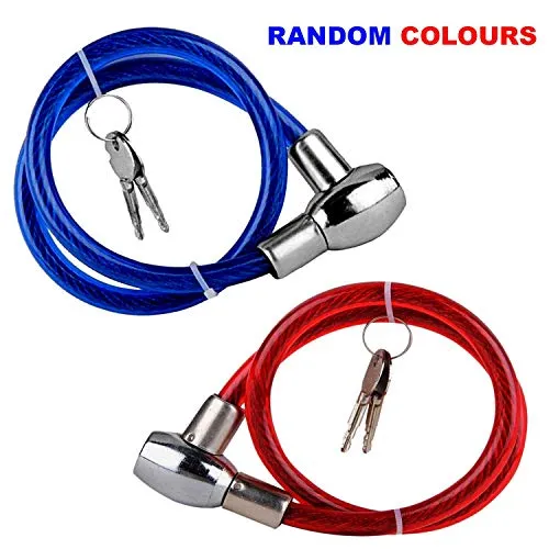 AFPIN Multiuse Cycle Lock for Bicycle with Key (2 Keys, Color May Vary) for Bikes, Cycle Lock with Key, Helmet Lock Cycle Lock