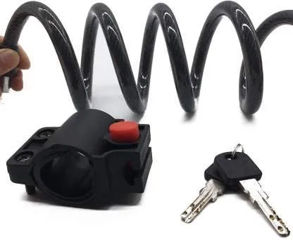 Afpin Stainless-Steel Cycle Lock Heavy Cycle Lock for Bicycle with Key Bike Lock Anti Theft Cycle Lock with Key