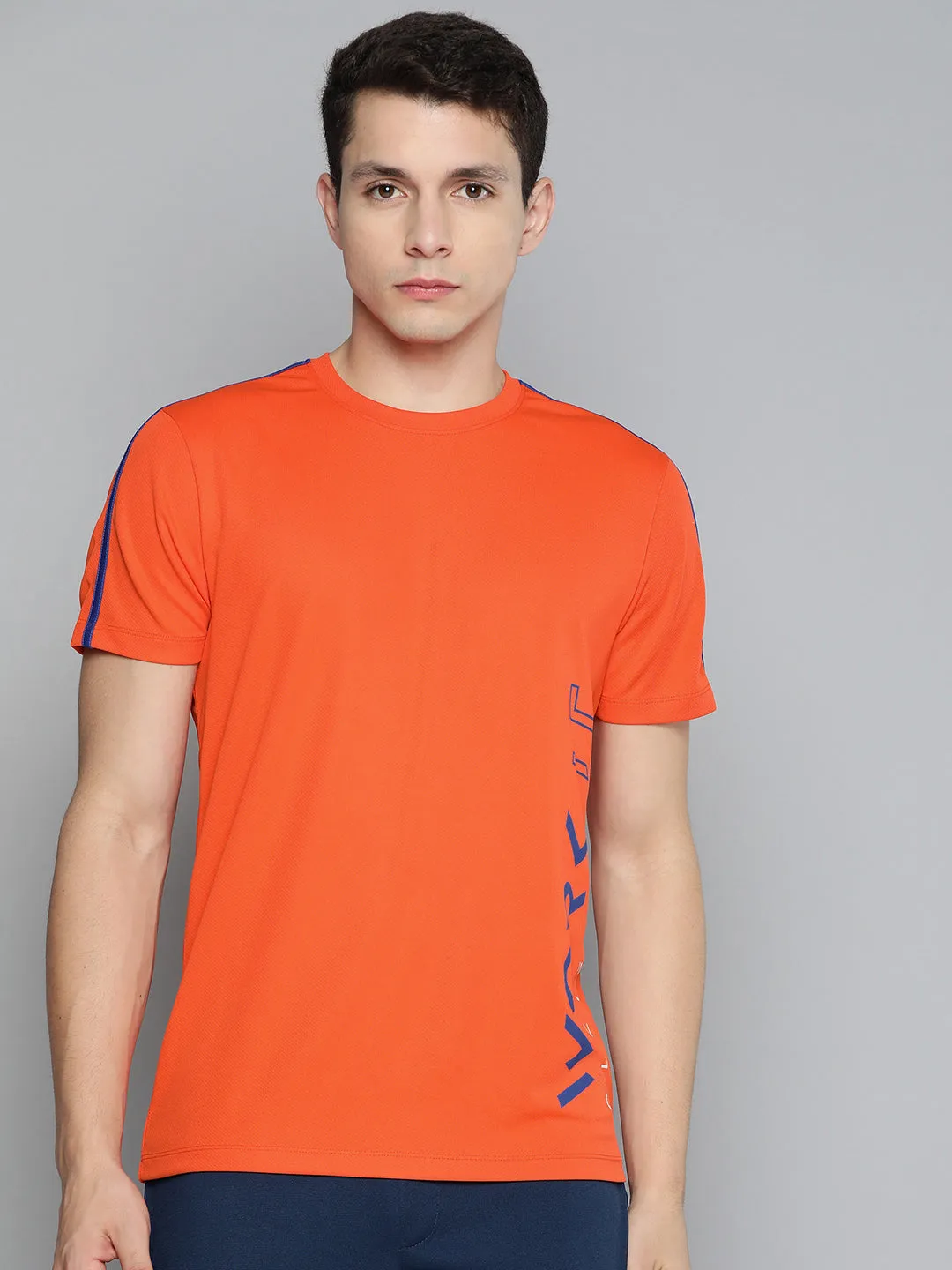 Alcis Men Typography Printed Dry Tech Slim Fit T-shirt