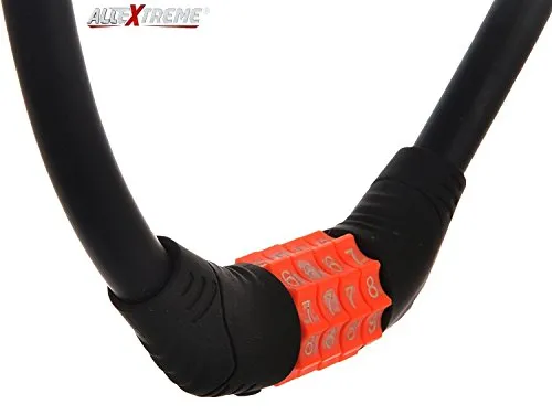 AllExtreme EXBNCL1 Anti-Theft Protection Bike Cable Lock 4 Digit Security Resettable Combination Number Locks (2 Feet)