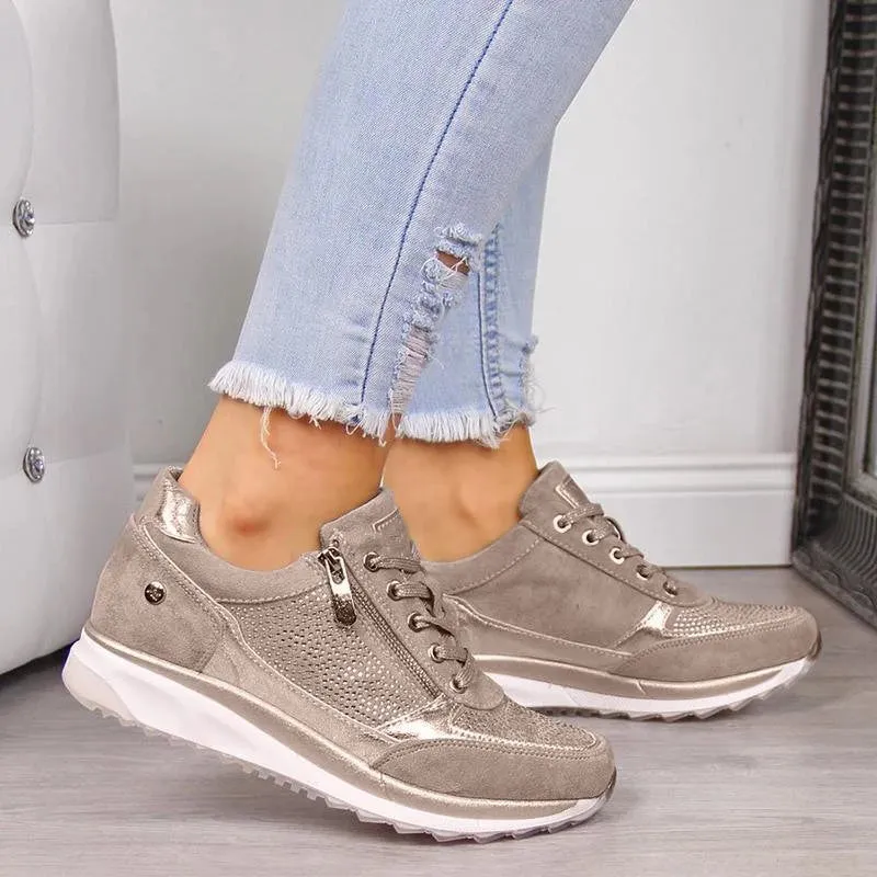 Arabella | Women's Lightweight Zip-Up Casual Sneakers | Orthopedic