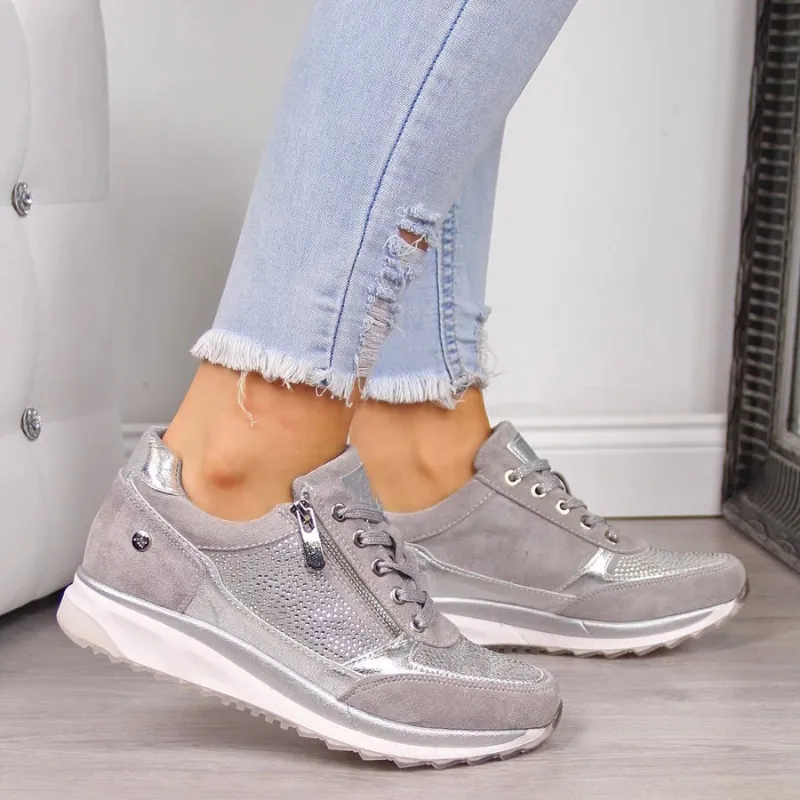 Arabella | Women's Lightweight Zip-Up Casual Sneakers | Orthopedic