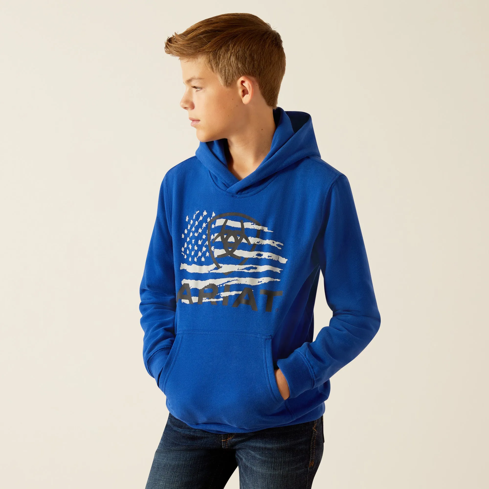 Ariat Men's Royal Blue Flag Logo Breakthru Hoodie