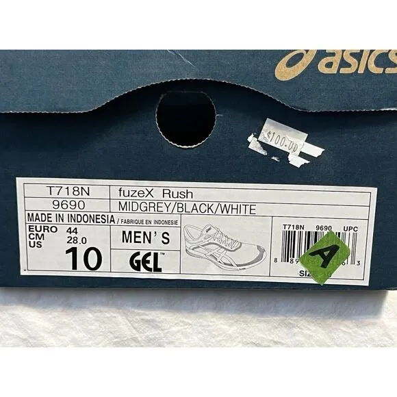 ASICS Men's Fuzex Rush Running Shoe Mid Grey/Black/White Size 10