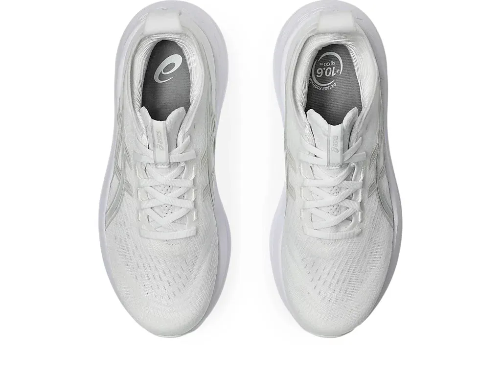 Asics Women's GEL-NIMBUS 27 Running Shoes in White/Glacier Grey