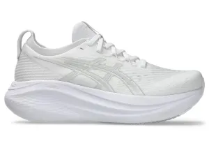 Asics Women's GEL-NIMBUS 27 Running Shoes in White/Glacier Grey