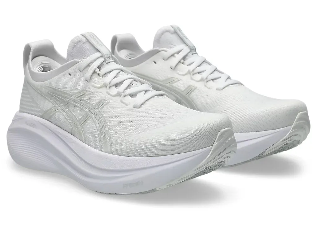 Asics Women's GEL-NIMBUS 27 Running Shoes in White/Glacier Grey