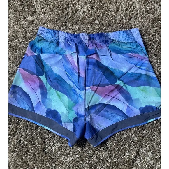 [Athleta] Make A Splash Printed Mesh Racer 4&quot; Running Shorts Workout Size 1X