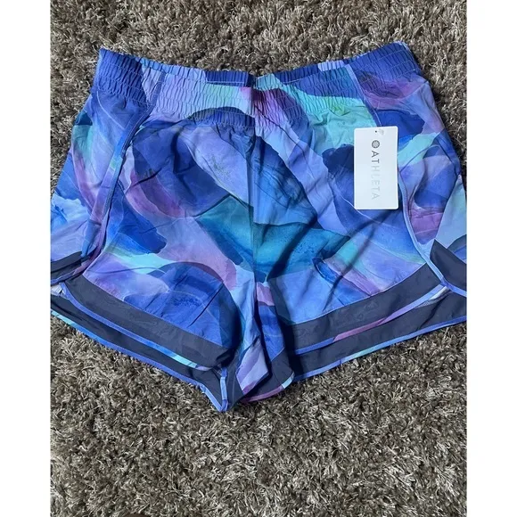 Athleta Make A Splash Printed Mesh Racer 4&quot; Running Shorts Workout