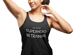 Aza Comics Superhero In Training Racerback Exercise Tee