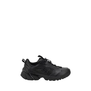 Balmain Cosmic Men Black Sneakers Leather Low Top Lace Up Wedge Trainer Shoes