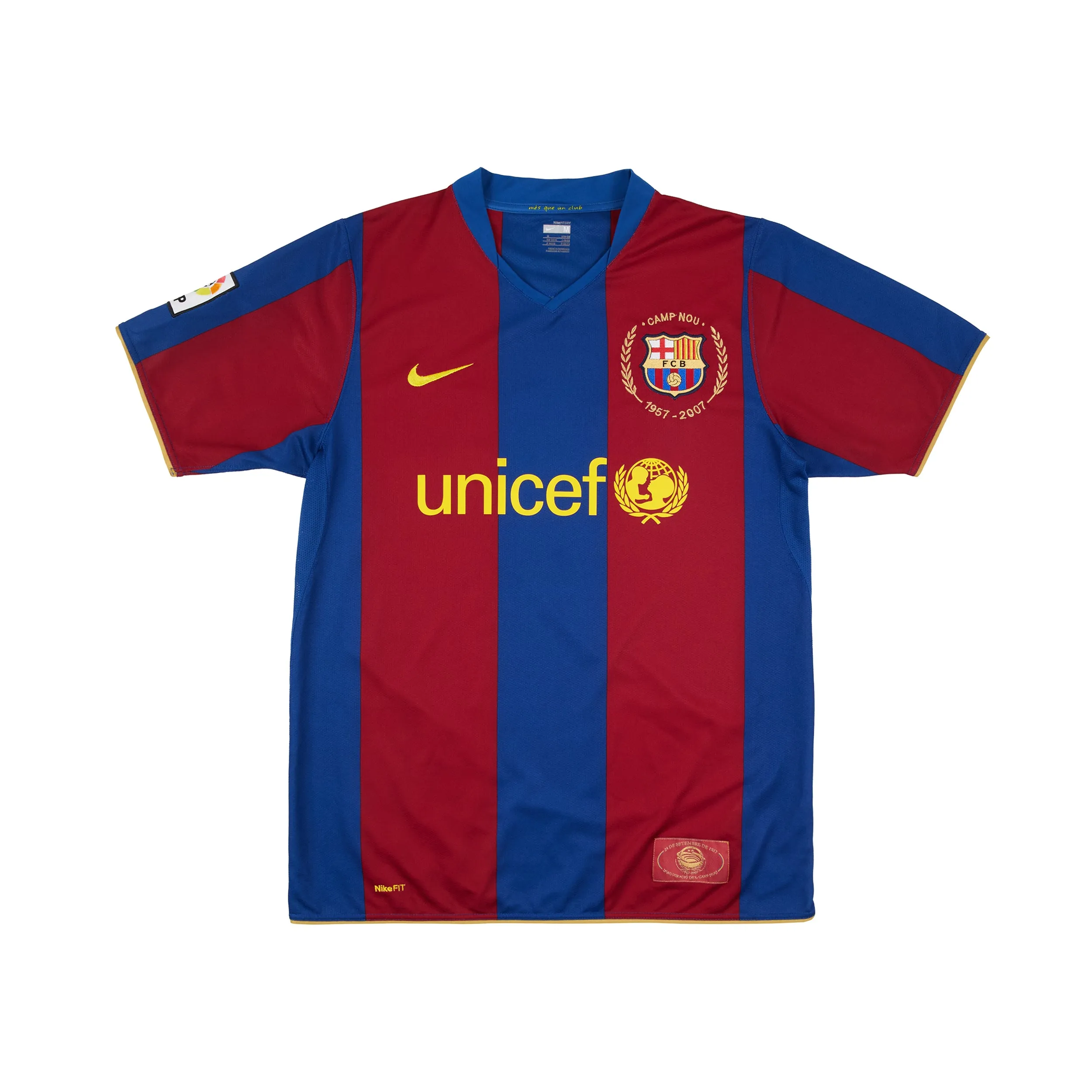 BARCELONA 2007-08 HOME SHIRT - MESSI 19 - 8/10